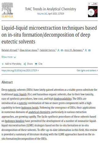 Liquid-liquid microextraction techniques based on in-situ formation/decomposition of deep eutectic solvents